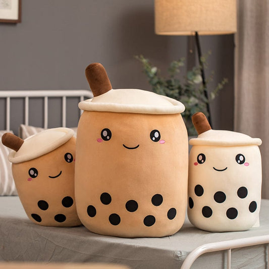 Unique Soft Teddy Plush Boba Milk Tea Plushie Toy Stuffed Fruit Shape Taste Milk Tea Hug Pillow Balls Boba Tea Cup Cushion Kids kids fashion novaa
