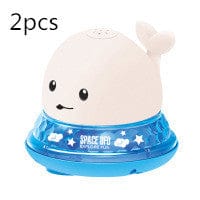 fashion novaa kids White blue2pcs New Baby Bathroom Bath Electric Induction Whale Spray Small Toy