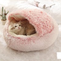 2 In 1 Dog And Cat Bed Pet Winter Bed Round Plush Warm Bed House Soft Long Plush Pets Bed Pet Products pet Vismera