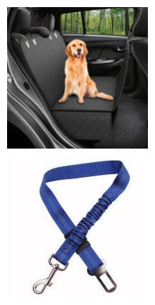 Dog Car Seat Cover View Mesh Pet Carrier Hammock Safety Protector Car Rear Back Seat Mat With Zipper And Pocket For Travel pet Vismera A black with blue leash