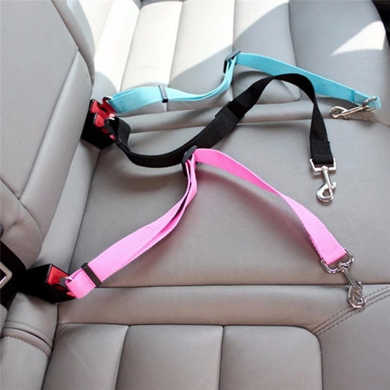 Adjustable Pet Cat Dog Car Seat Belt Pet Seat Vehicle Dog Harness Lead Clip Safety Lever Traction Dog Collars Dogs Accessoires Pets Products pet Vismera