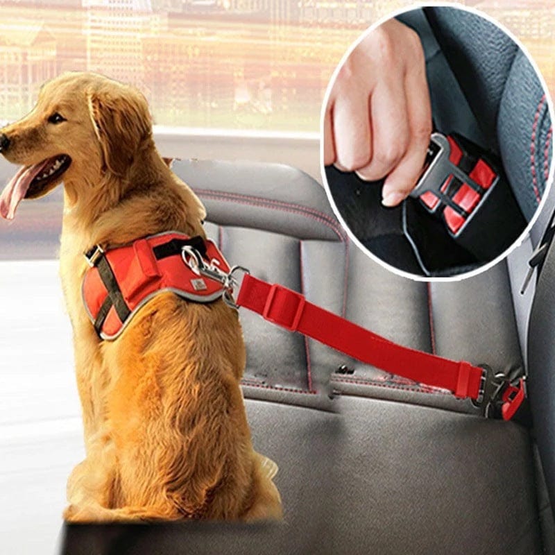 Adjustable Pet Cat Dog Car Seat Belt Pet Seat Vehicle Dog Harness Lead Clip Safety Lever Traction Dog Collars Dogs Accessoires Pets Products pet Vismera