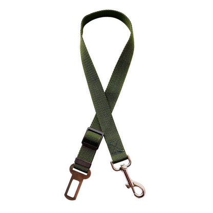 Adjustable Pet Cat Dog Car Seat Belt Pet Seat Vehicle Dog Harness Lead Clip Safety Lever Traction Dog Collars Dogs Accessoires Pets Products pet Vismera Army Green