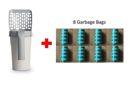Storage Box Integrated Lazy Cat Litter Shovel Set pet Vismera As shown With eight bags