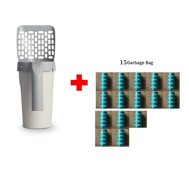 Storage Box Integrated Lazy Cat Litter Shovel Set pet Vismera As shown With fifteen bags