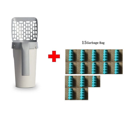 Storage Box Integrated Lazy Cat Litter Shovel Set pet Vismera As shown With fifteen bags