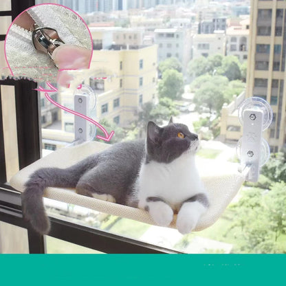 Cat Suction Cup Window Glass Hammock Pet Cat Pets Products pet Vismera Beige 30x45CM Mesh