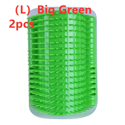 Cat Self-Grooming Brush Pet Wall Rubbing Device pet Vismera Big Green 2pcs