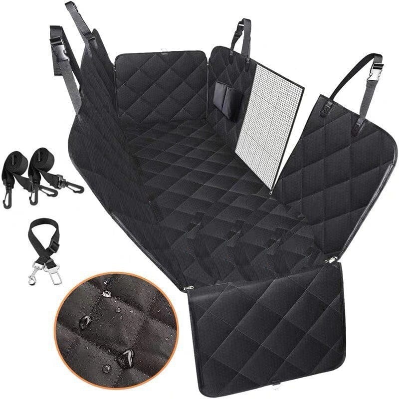 Dog Car Seat Cover View Mesh Pet Carrier Hammock Safety Protector Car Rear Back Seat Mat With Zipper And Pocket For Travel pet Vismera Black belt mesh