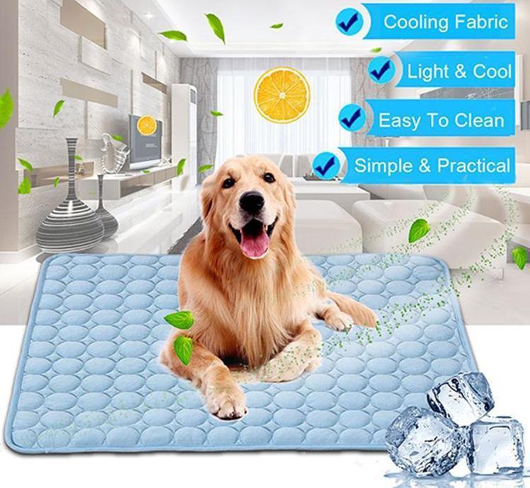 Pet Dog Cat Ice Silk Cold Nest Pad For Cooling In Summer pet Vismera Blue 150x100cm