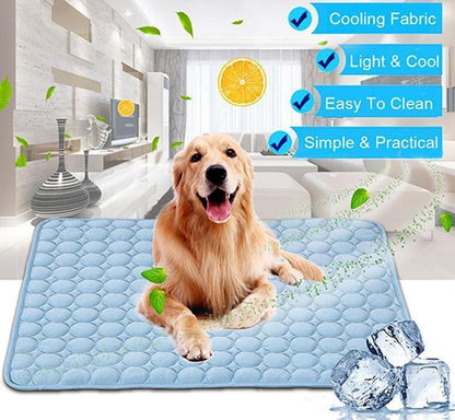Pet Dog Cat Ice Silk Cold Nest Pad For Cooling In Summer pet Vismera Blue 150x100cm