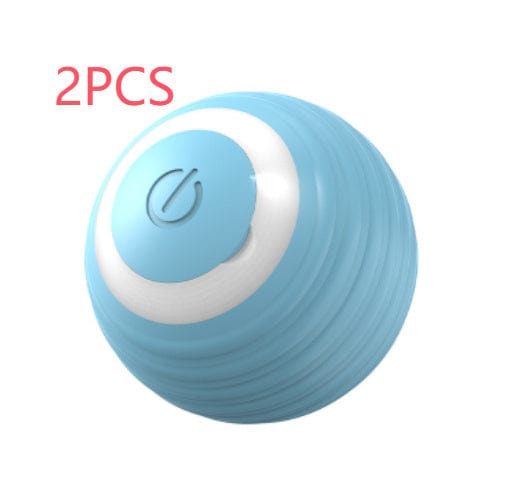 Automatic Moving Bouncing Rolling Ball Smart Cat Toy Ball Self-Moving Kitten Toy For Indoor Cat Kitten pet Vismera Blue 2PCS Rechargeable