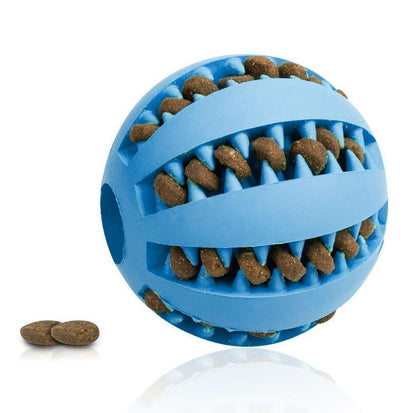 Pet Slow Feeder Dog Toy Cute Funny Rubber Dog Ball Toy pet Vismera Blue 5cm