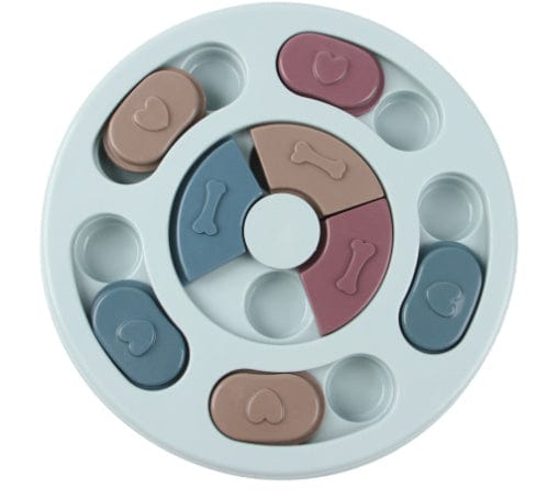 Dog Puzzle Toys Increase IQ Interactive Slow Dispensing Feeding Dog Training Games Feeder For Small Medium Dog Pet Training Toy pet Vismera Blue Round