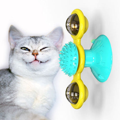 Cat Rotating Windmill Multi-Function Toys Itch Scratching Device Teeth Shining Toy pet Vismera
