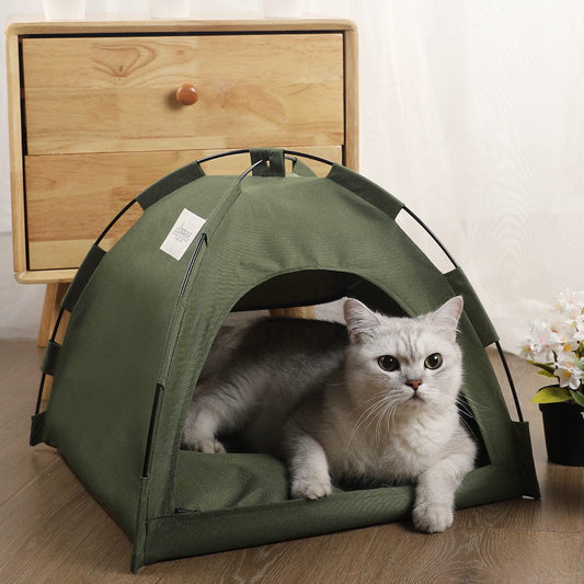 Cat Tent Cooling Mat Dog House Pet Sofa Camping Dog Bed With Cushion For Dog Kennel Indoor Cat Nest Cat Bed Pets Products pet Vismera