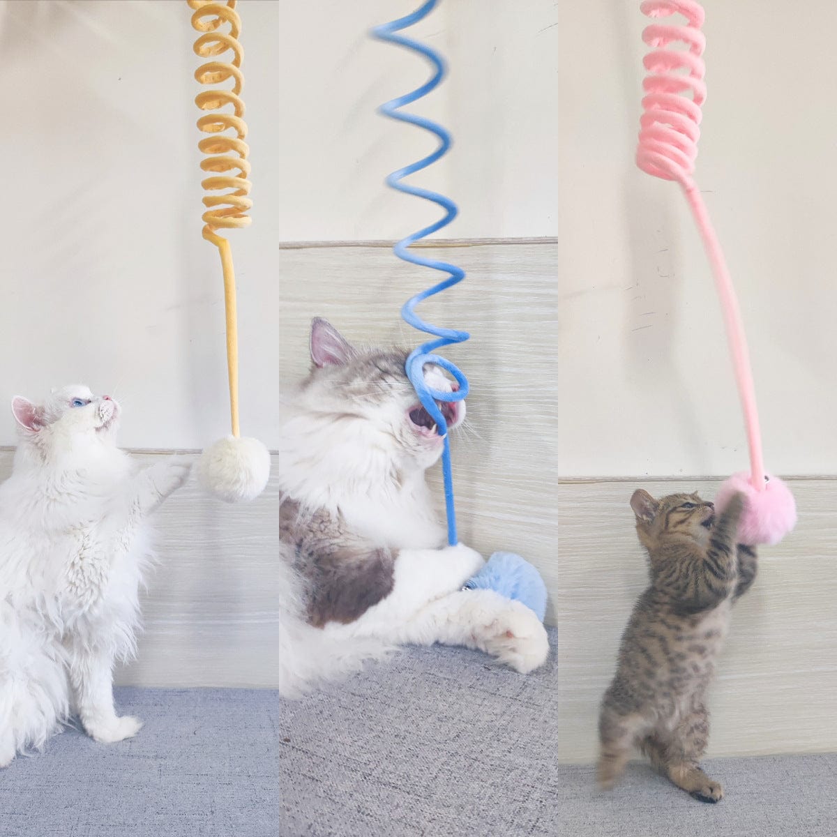 Cat Toy Self-Hi Sucker Spring Rabbit Hair Ball Interactive Play Pet Supplies Interactive Toys pet Vismera