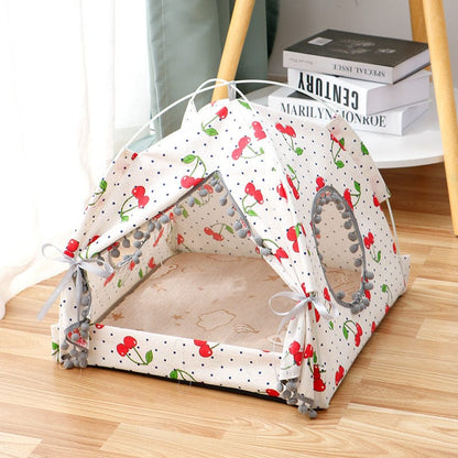 Cat Tent Cat Cat House Enclosed Pet Bed pet Vismera Cherry L