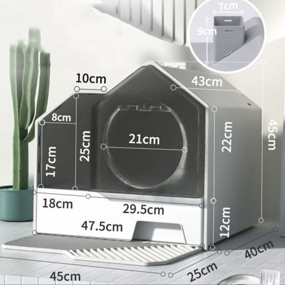 Fully Enclosed Household Anti-splash Drawer Type Odor-proof Cat Litter Box pet Vismera Coconut shell ash Extra Large