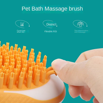 Dog Cat Bath Brush 2-in-1 Pet SPA Massage Comb Soft Silicone Pets Shower Hair Grooming Cmob Dog Cleaning Tool Pet Products pet Vismera