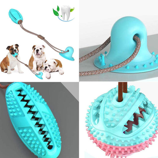 Dog Toys Silicon Suction Cup Tug Interactive Dog Ball Toy For Pet Chew Bite Tooth Cleaning Toothbrush Feeding Pet Supplies pet Vismera