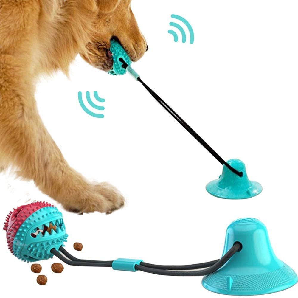 Dog Toys Silicon Suction Cup Tug Interactive Dog Ball Toy For Pet Chew Bite Tooth Cleaning Toothbrush Feeding Pet Supplies pet Vismera