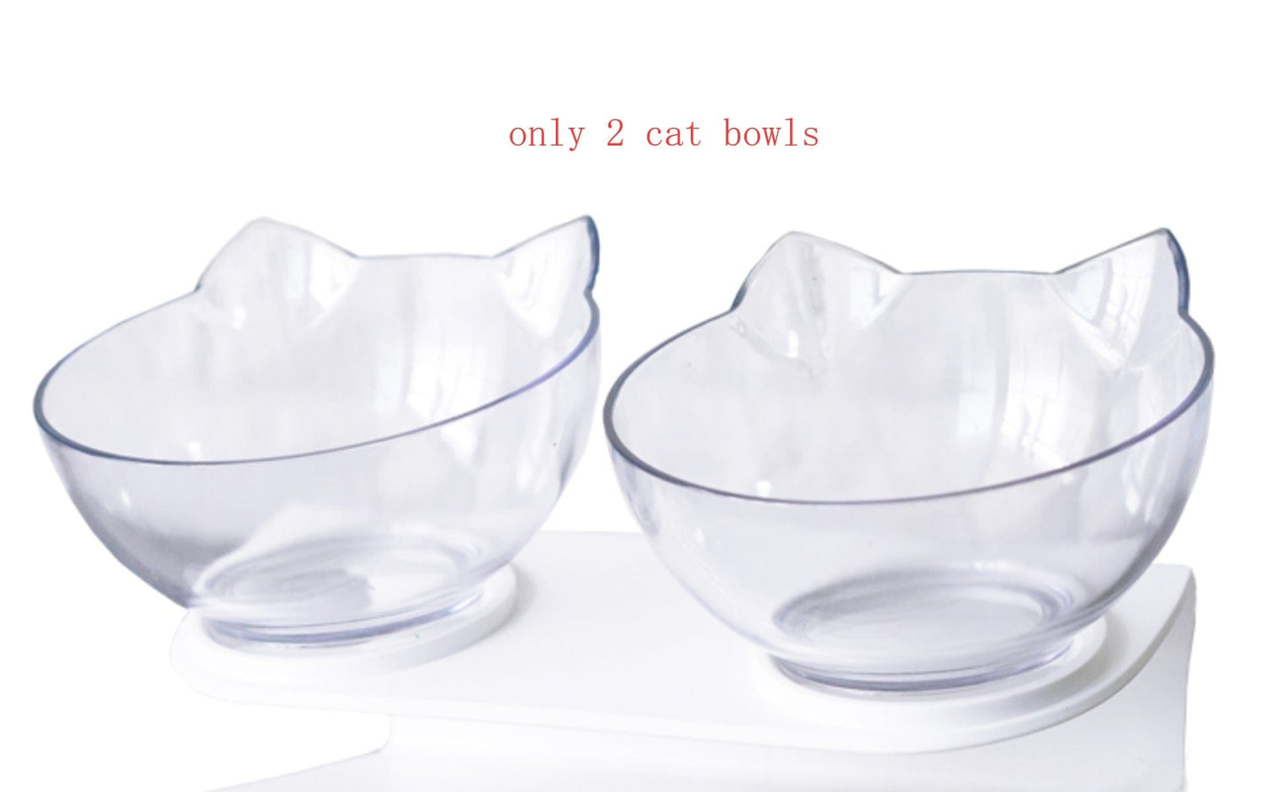 New Inclined Food Cat Ear Oblique Mouth Transparent Single Pet Bowl pet Vismera Double Clear Lucite Q1pcs