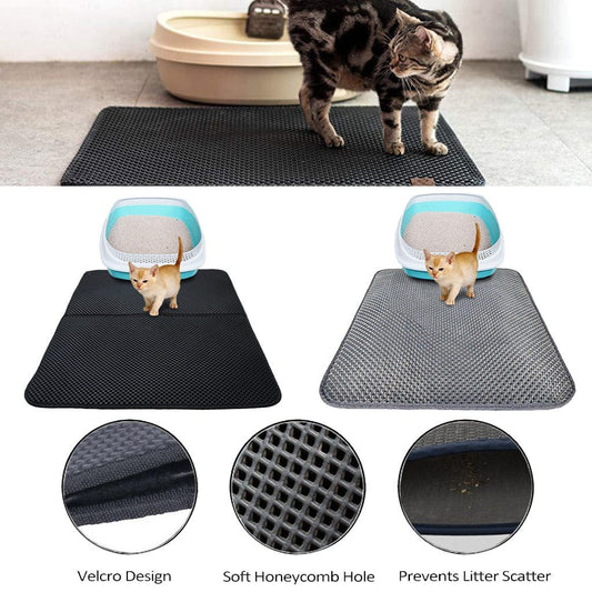 Double Layer Litter Cat Bed Pads Pet Cat Litter Mat Trapping Pets Litter Box Mat Pet Product Bed For Cats House Clean Mat pet Vismera