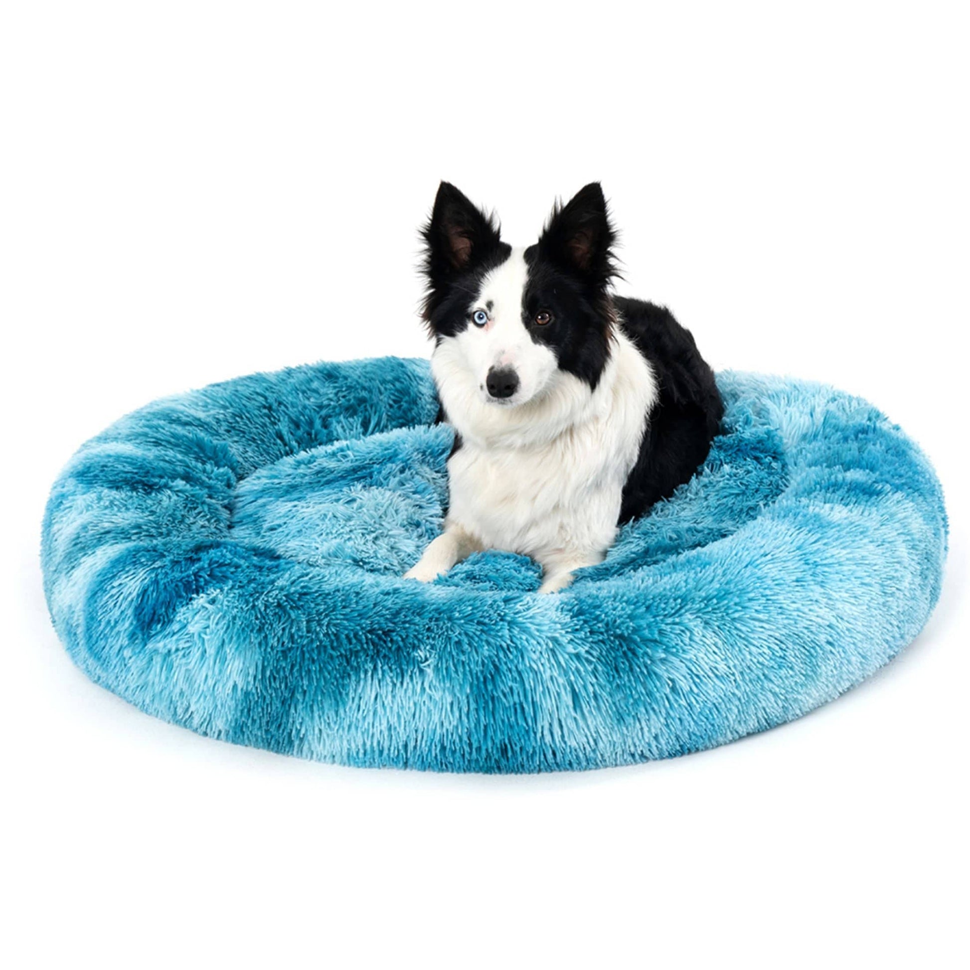 Fluffy Donut Dog Bed Warm Soft Long Plush Pet Cushion Dog House Cat Bed Washable Pet Sofa Mat Calming Samll Large Dog Beds pet Vismera