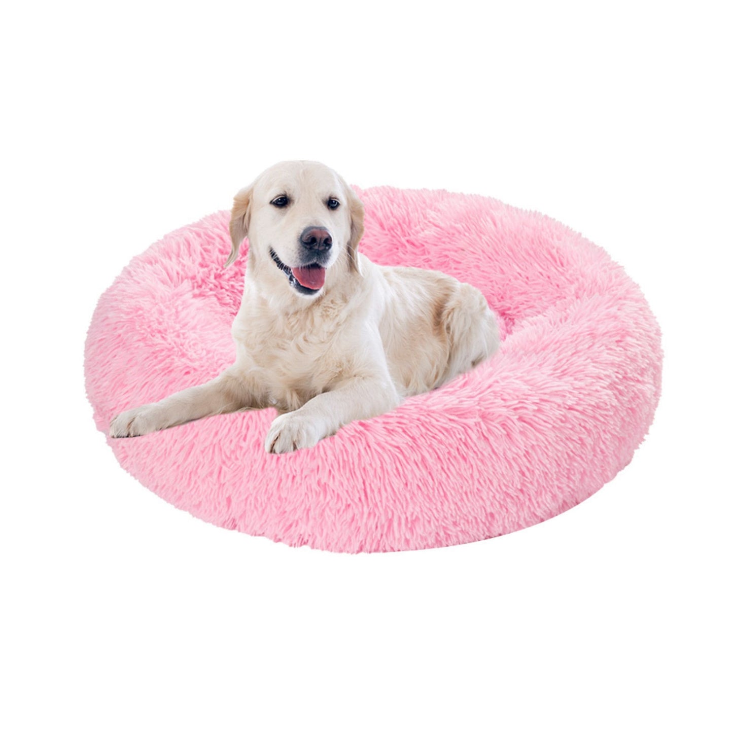 Fluffy Donut Dog Bed Warm Soft Long Plush Pet Cushion Dog House Cat Bed Washable Pet Sofa Mat Calming Samll Large Dog Beds pet Vismera