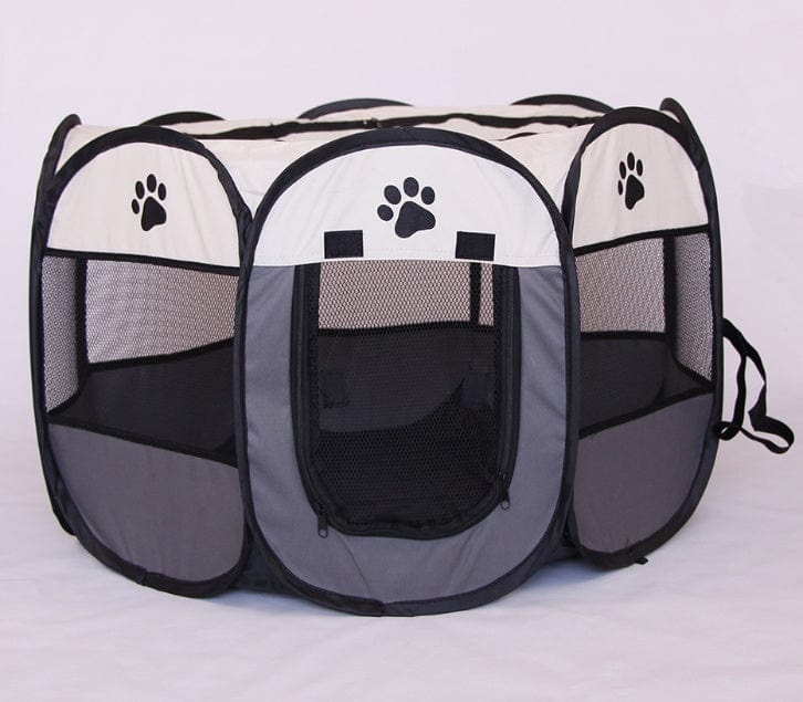 Fast folding octagonal pet fence, 600D Oxford cloth, waterproof and catching cat, dog cage, pet cage pet Vismera Gray 74x74x43CM