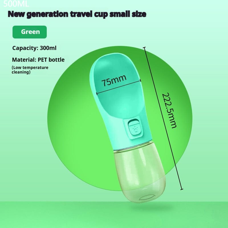 Pet Dog Water Bottle Feeder Bowl Portable Water Food Bottle Pets Outdoor Travel Drinking Dog Bowls Water Bowl For Dogs pet Vismera Green 550ml Solid color