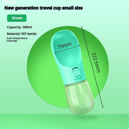 Pet Dog Water Bottle Feeder Bowl Portable Water Food Bottle Pets Outdoor Travel Drinking Dog Bowls Water Bowl For Dogs pet Vismera Green 550ml Solid color