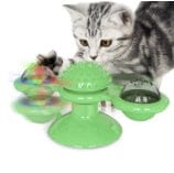 Cat Rotating Windmill Multi-Function Toys Itch Scratching Device Teeth Shining Toy pet Vismera Green
