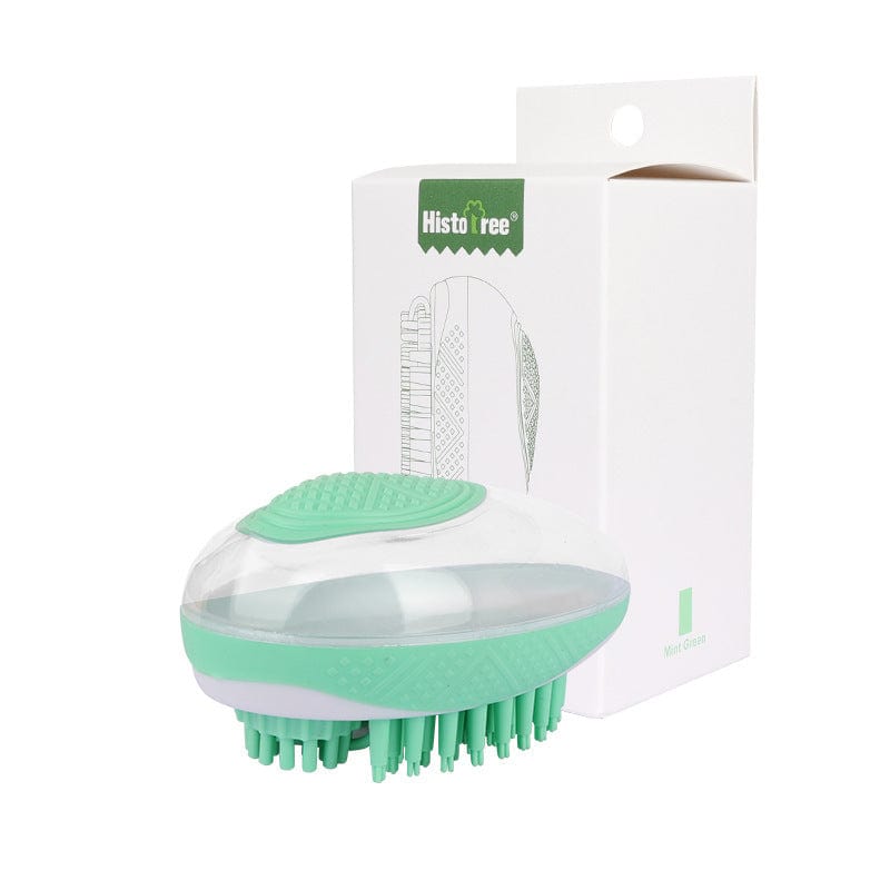 Dog Cat Bath Brush 2-in-1 Pet SPA Massage Comb Soft Silicone Pets Shower Hair Grooming Cmob Dog Cleaning Tool Pet Products pet Vismera Green