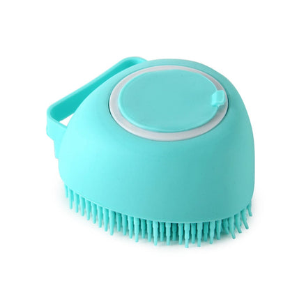 Silicone Dog Bath Massage Gloves Brush Pet Cat Bathroom Cleaning Tool Comb Brush For Dog Can Pour Shampoo Dog Grooming Supplies pet Vismera Green Heartshaped
