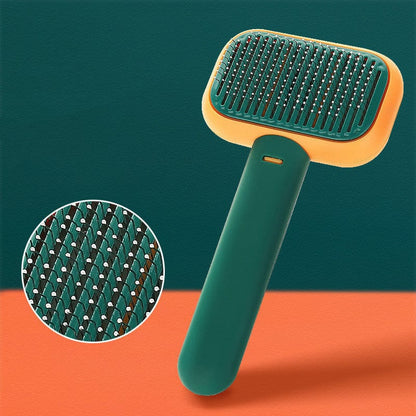 New Pet Cat Dog Hair Brush Hair Massage Comb Open-Knot Brush Grooming Cleaning Tool Stainless Steel Comb pet Vismera Green