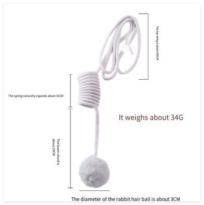 Cat Toy Self-Hi Sucker Spring Rabbit Hair Ball Interactive Play Pet Supplies Interactive Toys pet Vismera Grey Spring rabbit fur ball