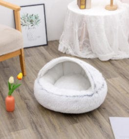 fashion novaa pet Grey100cm 2 In 1 Dog And Cat Bed Pet Winter Bed Round Plush Warm Bed House Soft Long Plush Pets Bed Pet Products
