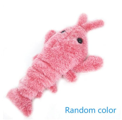 Pet Toys Electric Jumping Shrimp USB Charging Simulation Lobster Funny Cat Plush Pets Toy pet Vismera Jumping shrimp random color About 35CM USB