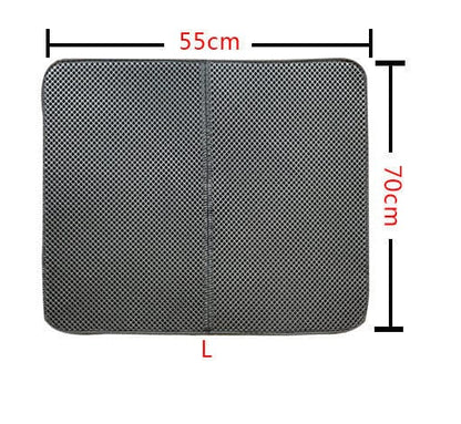 Double Layer Litter Cat Bed Pads Pet Cat Litter Mat Trapping Pets Litter Box Mat Pet Product Bed For Cats House Clean Mat pet Vismera L 2PC Grey