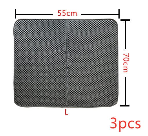 Double Layer Litter Cat Bed Pads Pet Cat Litter Mat Trapping Pets Litter Box Mat Pet Product Bed For Cats House Clean Mat pet Vismera L3PC Grey