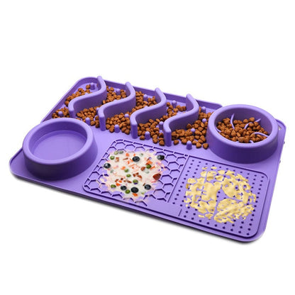 Dog Silicone Licking Pad Pet Licking Mat Silicone Smelling Mat Multifunctional Food Bowl Pets Supplies pet Vismera Large Purple Licking Pad