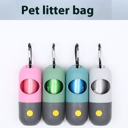 Led Light Pet Waste Bag Dispenser For Dogs Cats Dog Poop Scooper Bags Waste Bags Holder Dispensers Pet Clean Accessories pet Vismera