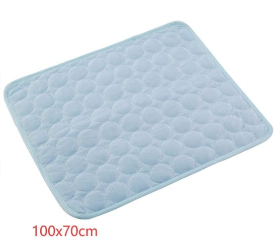 Pet Dog Cat Ice Silk Cold Nest Pad For Cooling In Summer pet Vismera Light blue 102x70cm