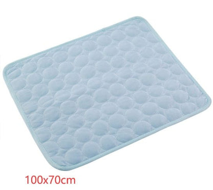Pet Dog Cat Ice Silk Cold Nest Pad For Cooling In Summer pet Vismera Light blue 102x70cm