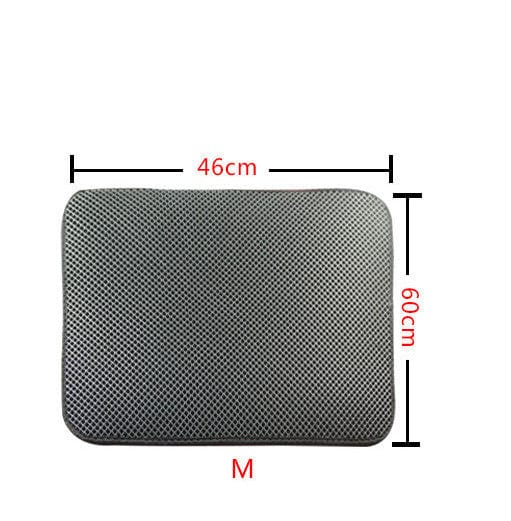 Double Layer Litter Cat Bed Pads Pet Cat Litter Mat Trapping Pets Litter Box Mat Pet Product Bed For Cats House Clean Mat pet Vismera M Grey