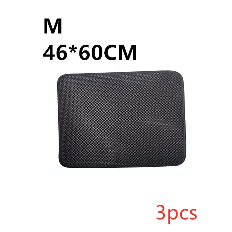 Double Layer Litter Cat Bed Pads Pet Cat Litter Mat Trapping Pets Litter Box Mat Pet Product Bed For Cats House Clean Mat pet Vismera M3PC Black