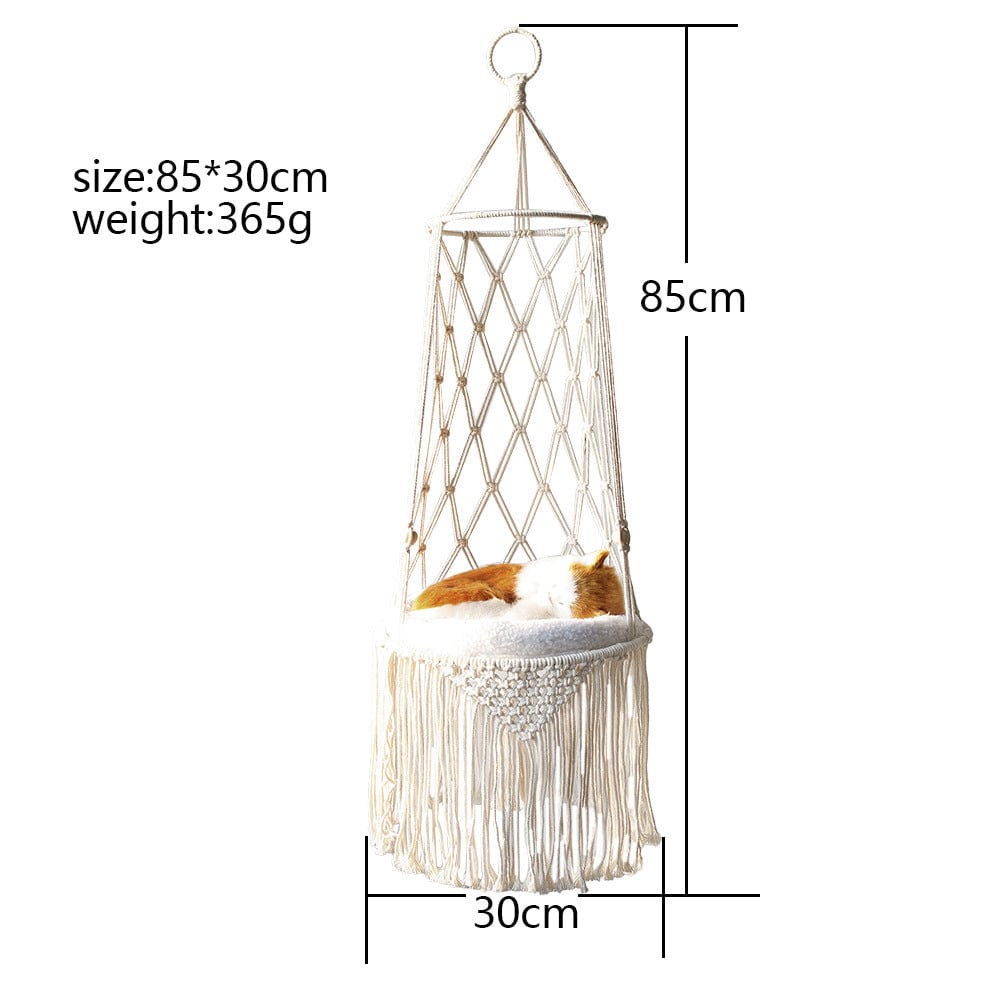 Macrame Hanging Pet Bed Macrame Cat Hammock Wall Hanging Cat Hammock Macrame Cat Bed-Pet Gifts Hammock Macrame Cat Swing pet Vismera