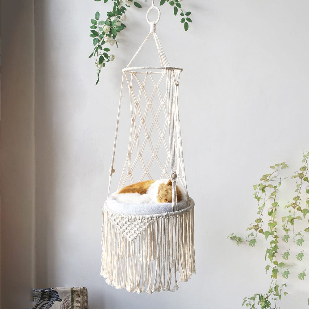 Macrame Hanging Pet Bed Macrame Cat Hammock Wall Hanging Cat Hammock Macrame Cat Bed-Pet Gifts Hammock Macrame Cat Swing pet Vismera